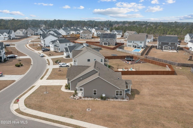 bird's eye view with a residential view