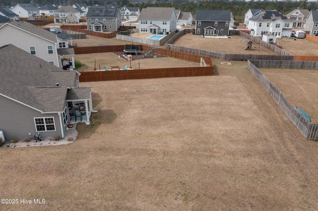 bird's eye view with a residential view