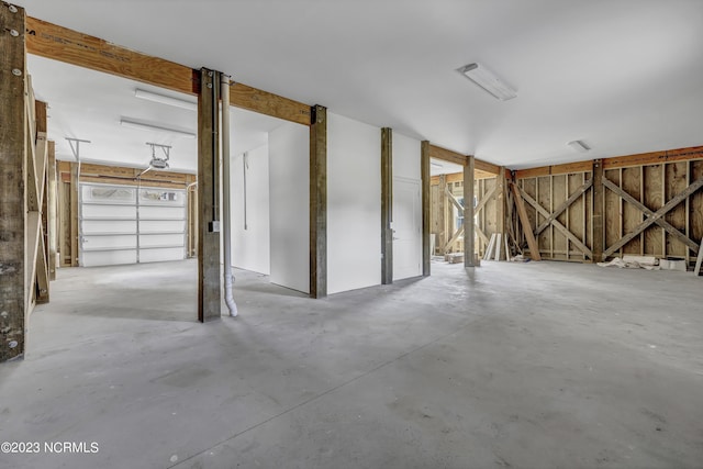 basement featuring a garage