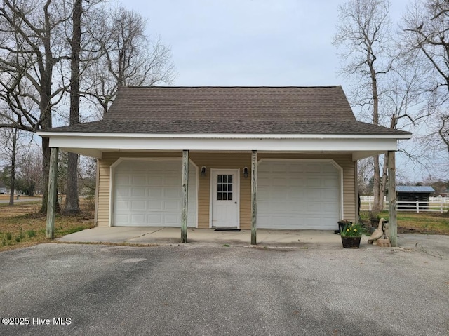 view of garage