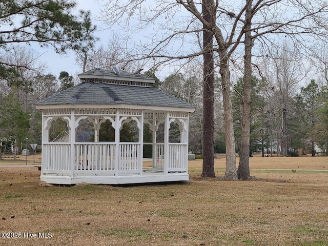 exterior space with a gazebo