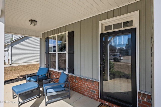 view of patio featuring a porch