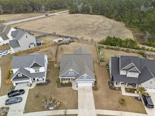 aerial view with a residential view