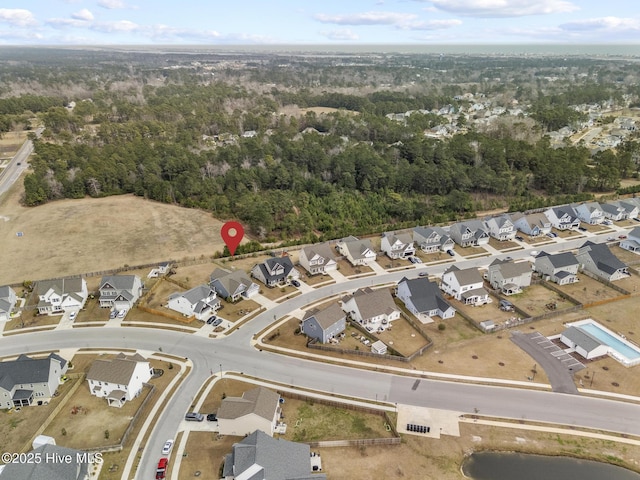 bird's eye view with a residential view