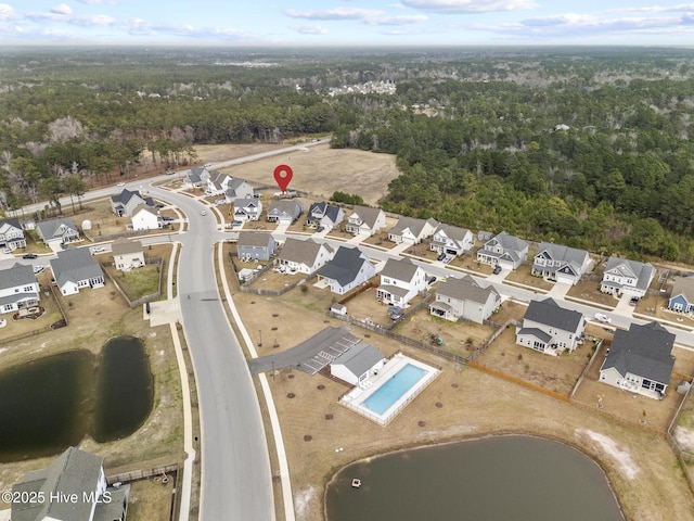 birds eye view of property featuring a residential view