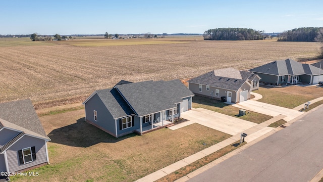 bird's eye view with a rural view