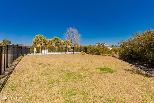 view of yard featuring fence