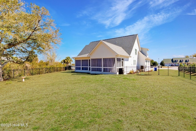 111 E Magens Ct, Cedar Point, NC 28584 - back of house with a sunroom and a fenced backyard