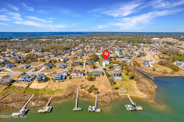 111 E Magens Ct, Cedar Point, NC 28584 - aerial view of property and surrounding area with a nearby body of water and nearby suburban area