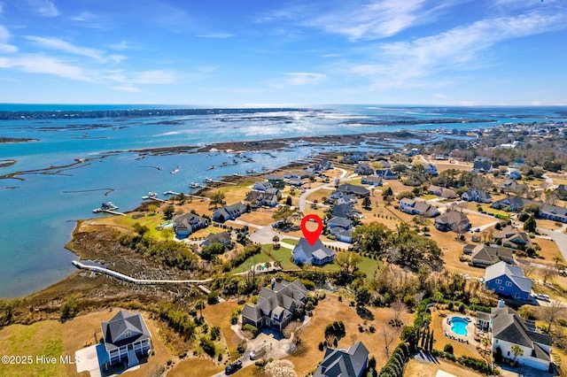 111 E Magens Ct, Cedar Point, NC 28584 - aerial perspective of suburban area featuring a nearby body of water