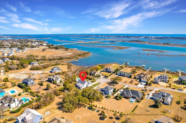 111 E Magens Ct, Cedar Point, NC 28584 - aerial view of residential area featuring a nearby body of water