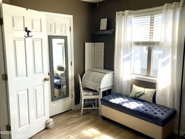 bedroom with wood finished floors