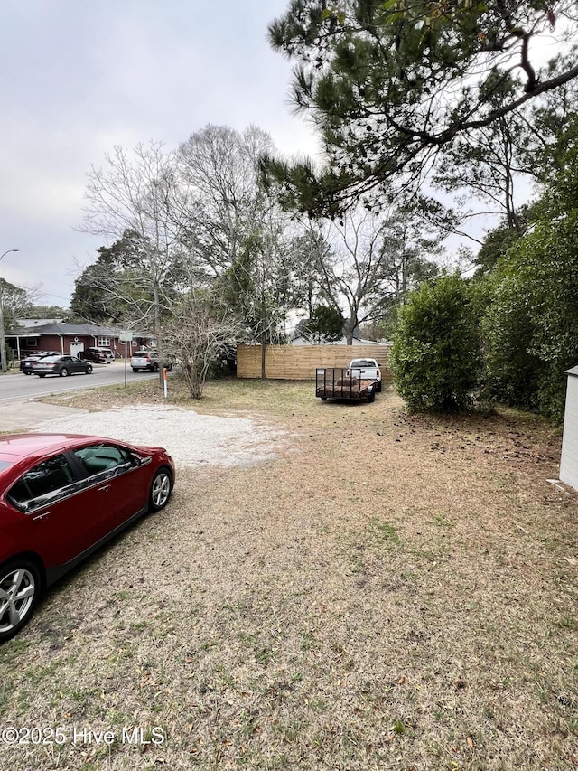 view of yard with fence