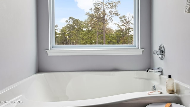 bathroom with a tub