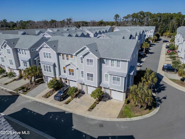 aerial view with a residential view