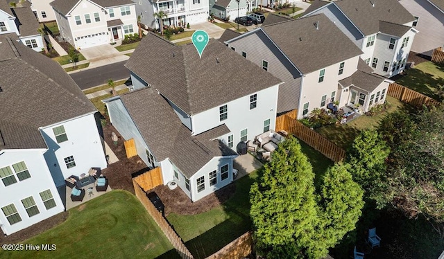 drone / aerial view with a residential view