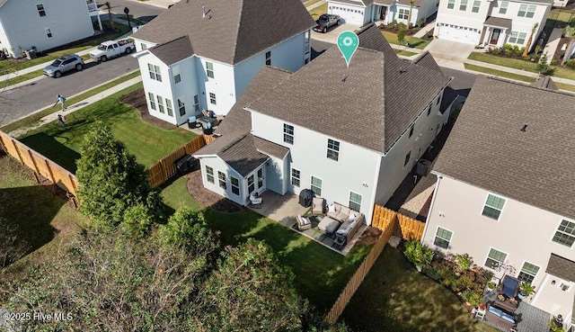 aerial view with a residential view