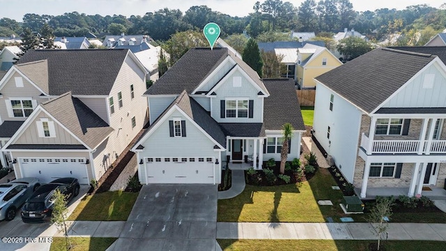 bird's eye view with a residential view