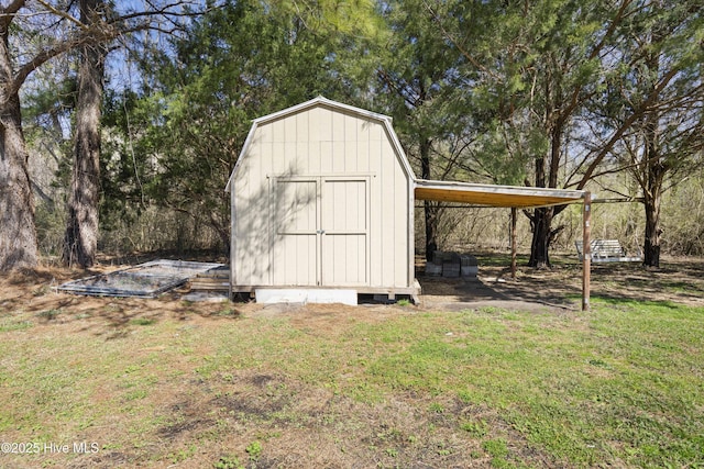 view of shed with a carport