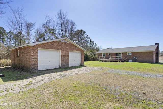 view of detached garage