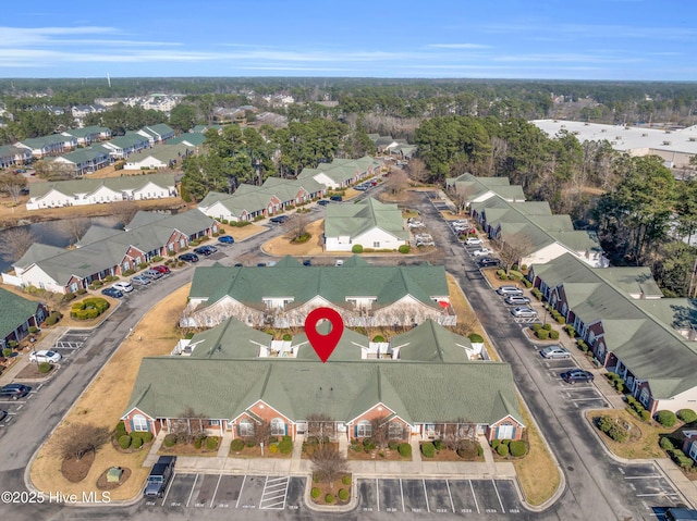 bird's eye view with a residential view