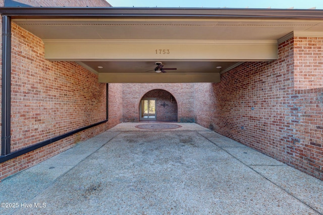 view of patio / terrace with ceiling fan