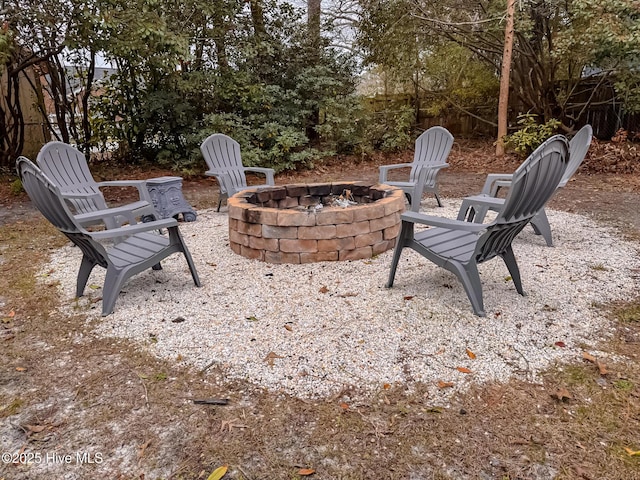 view of patio featuring an outdoor fire pit