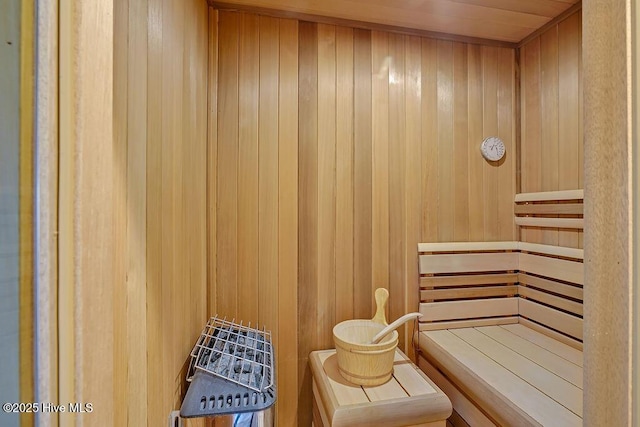 view of sauna