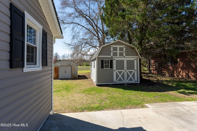 view of shed