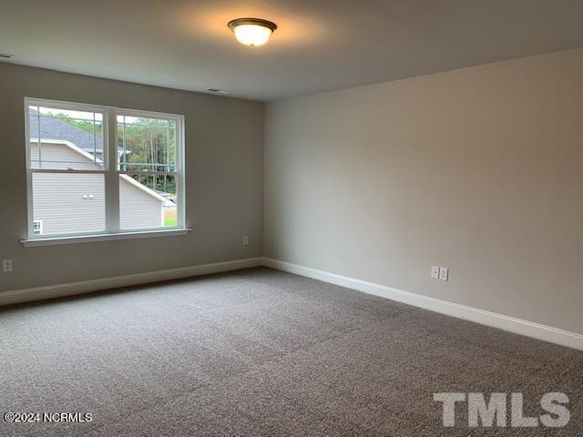 unfurnished room with baseboards and carpet floors