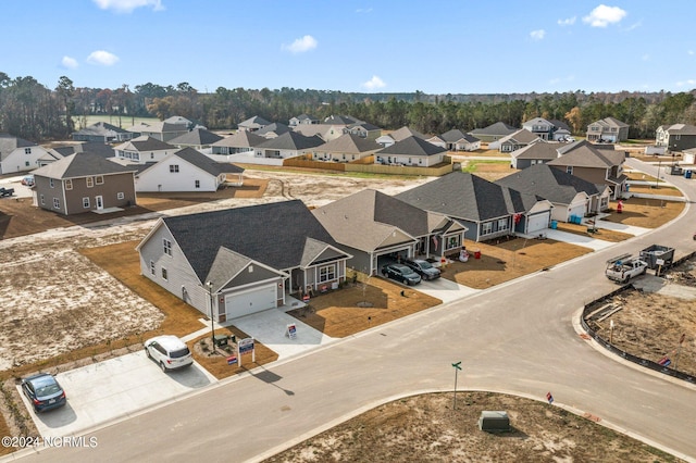 aerial view with a residential view