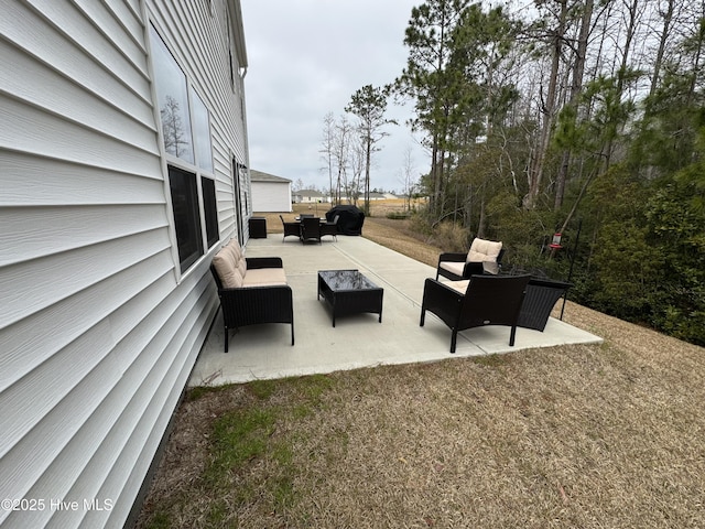 view of patio with an outdoor hangout area