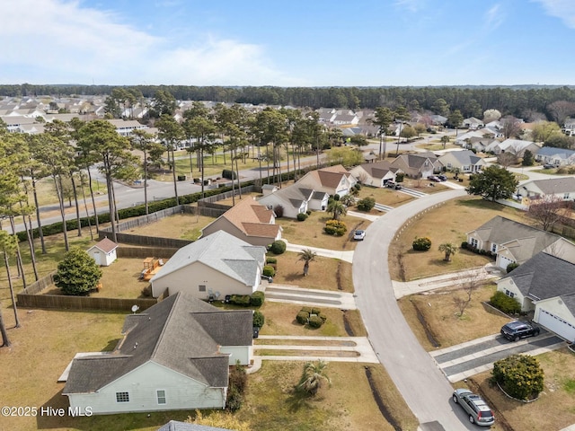 bird's eye view with a residential view