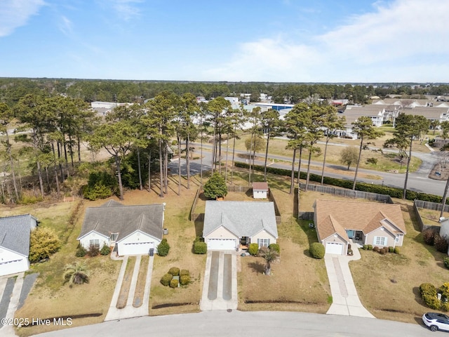 aerial view featuring a residential view