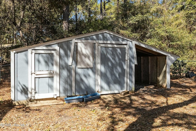 view of shed