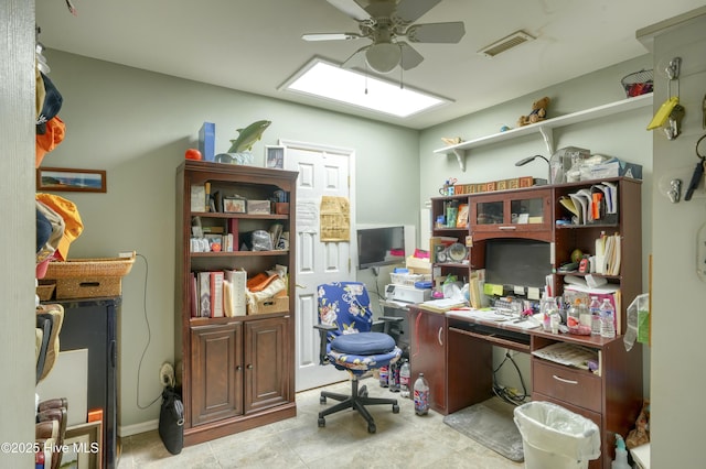 179 Sea Gull Ln, North Topsail Beach, NC 28460 - office space featuring a ceiling fan