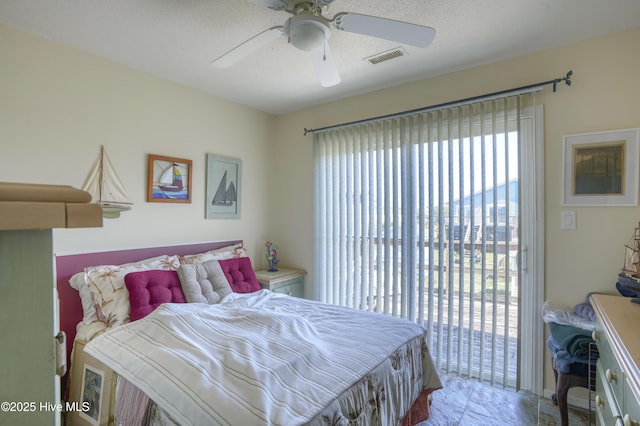 179 Sea Gull Ln, North Topsail Beach, NC 28460 - bedroom featuring access to outside and ceiling fan