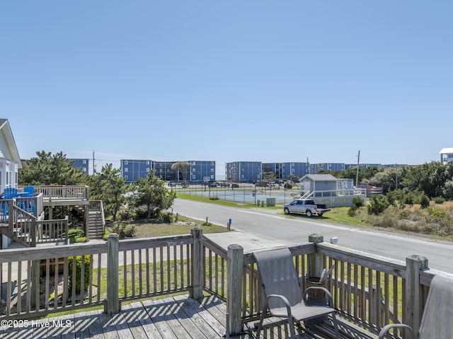 179 Sea Gull Ln, North Topsail Beach, NC 28460 - wooden terrace featuring stairs