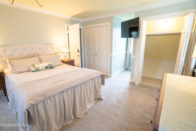 661 Main St, Swansboro, NC 28584 - bedroom with crown molding and carpet floors