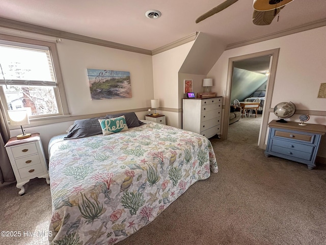 661 Main St, Swansboro, NC 28584 - carpeted bedroom featuring crown molding