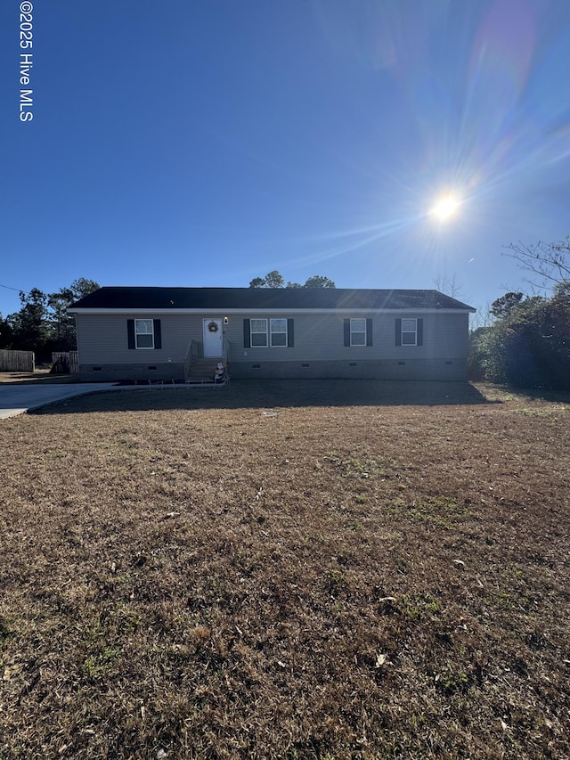 view of front of home with crawl space
