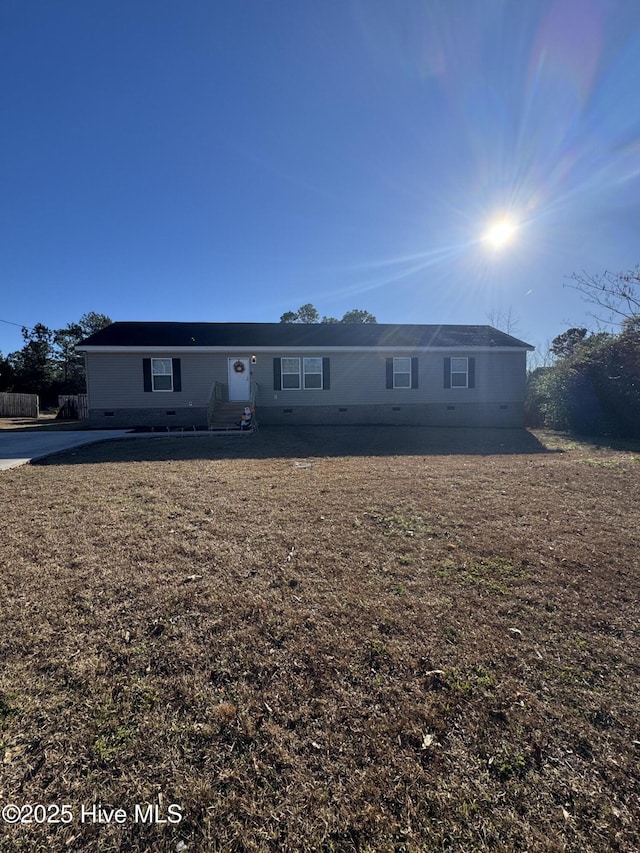 view of front of house with crawl space