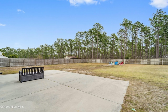 view of patio featuring a fenced backyard