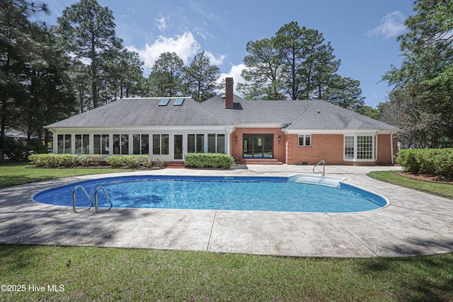 240 Donald Ross Dr, Pinehurst, NC 28374 - outdoor pool with a sunroom and a patio area