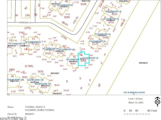 717 Chancery Ln, Aberdeen, NC 28315 - map of parcels