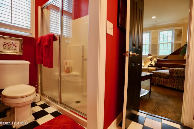 6680 Beulah Hill Church Rd, West End, NC 27376 - ensuite bathroom featuring tile patterned floors and a shower stall