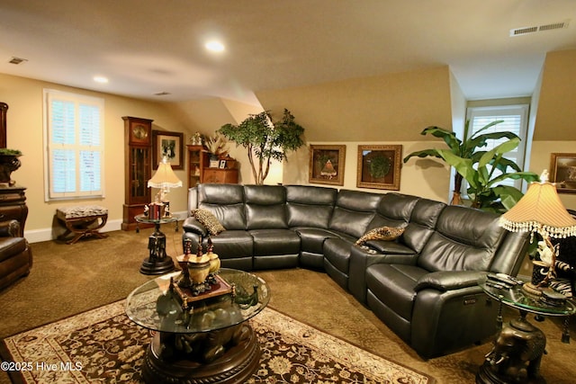 6680 Beulah Hill Church Rd, West End, NC 27376 - carpeted living room with recessed lighting and baseboards