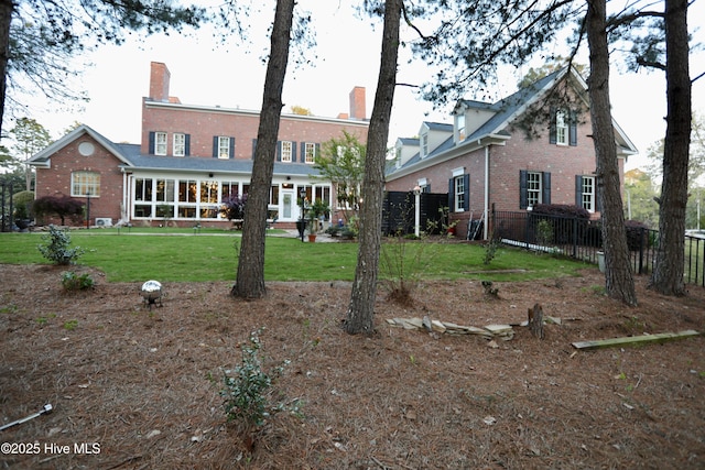 6680 Beulah Hill Church Rd, West End, NC 27376 - back of property with brick siding and a chimney