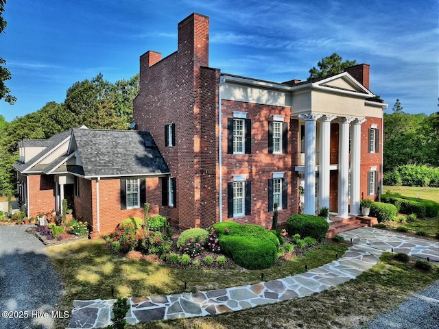6680 Beulah Hill Church Rd, West End, NC 27376 - view of front of property featuring brick siding and a chimney