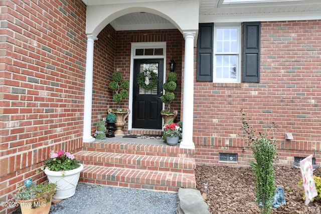 6680 Beulah Hill Church Rd, West End, NC 27376 - view of exterior entry with crawl space and brick siding